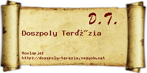 Doszpoly Terézia névjegykártya