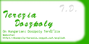 terezia doszpoly business card